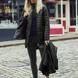 Athleta Black Quilted Lightweight Coat